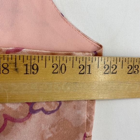 Wild Fable Juniors Size 1X Mini Slip Dress Pink Purple Floral Print Satin Notch - Picture 8 of 9